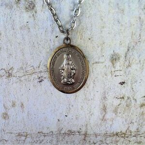 Vintage Religious Silver Necklace